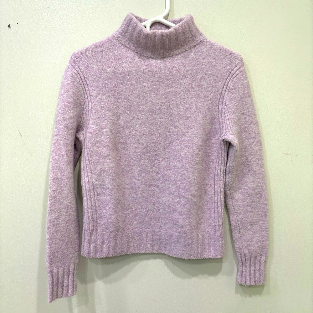 J. Crew Alpaca Wool Pullover Sweater Mock Neck Heathered Lavender Women’s Small